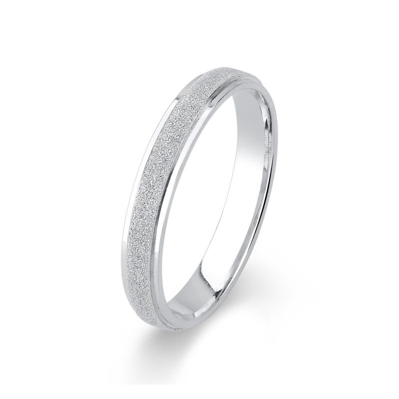Aliança Namoro Prata 925 Diamantada Reta 3 mm