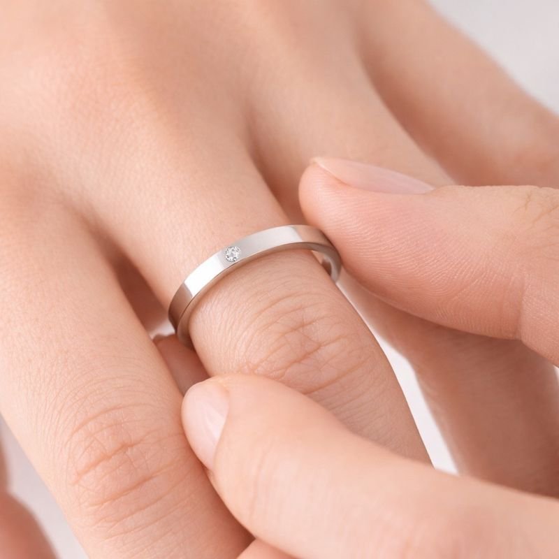 Aliança Namoro Prata 925 Reta 2 mm Com Zircônia