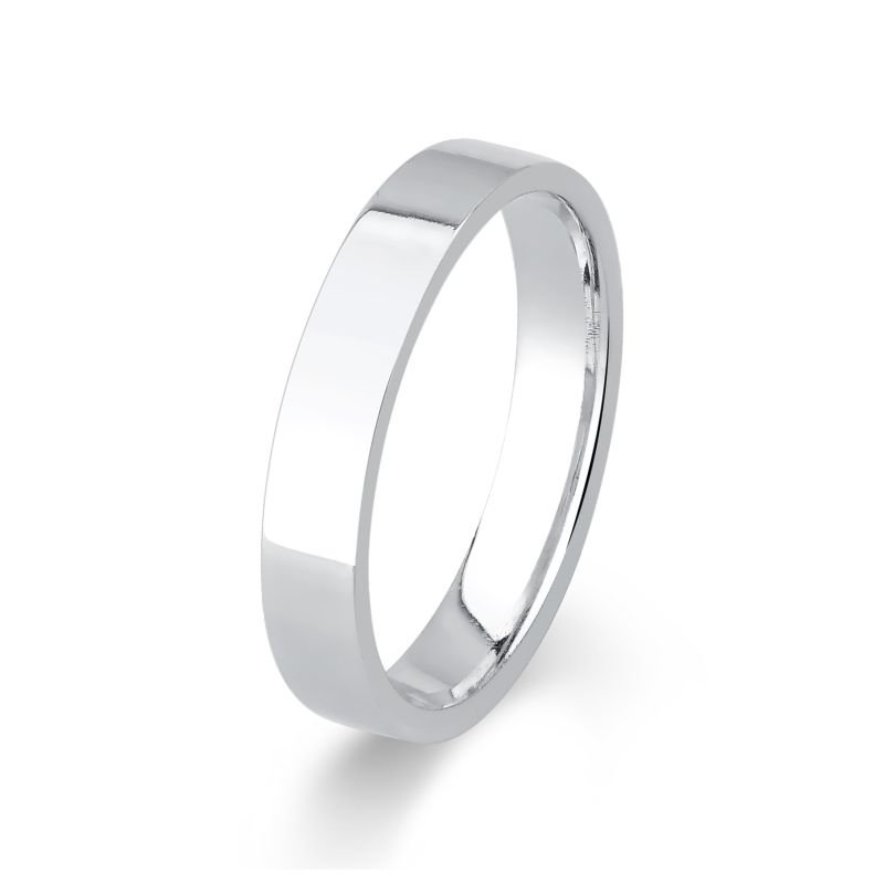 Aliança Namoro Prata 925 Reta 4 mm