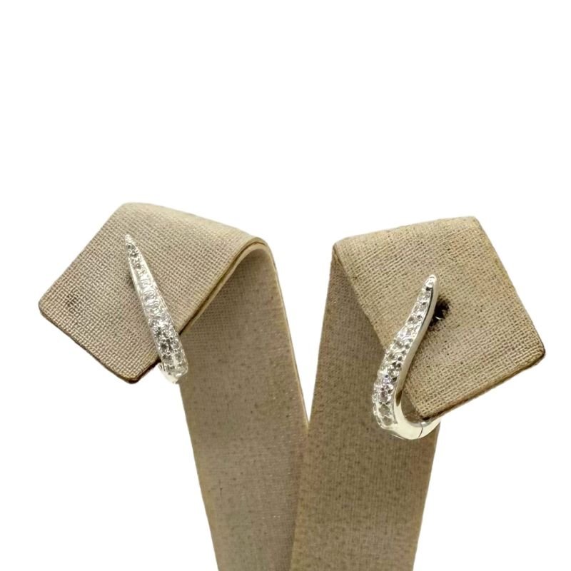 Brinco Argola Prata com Zircônias