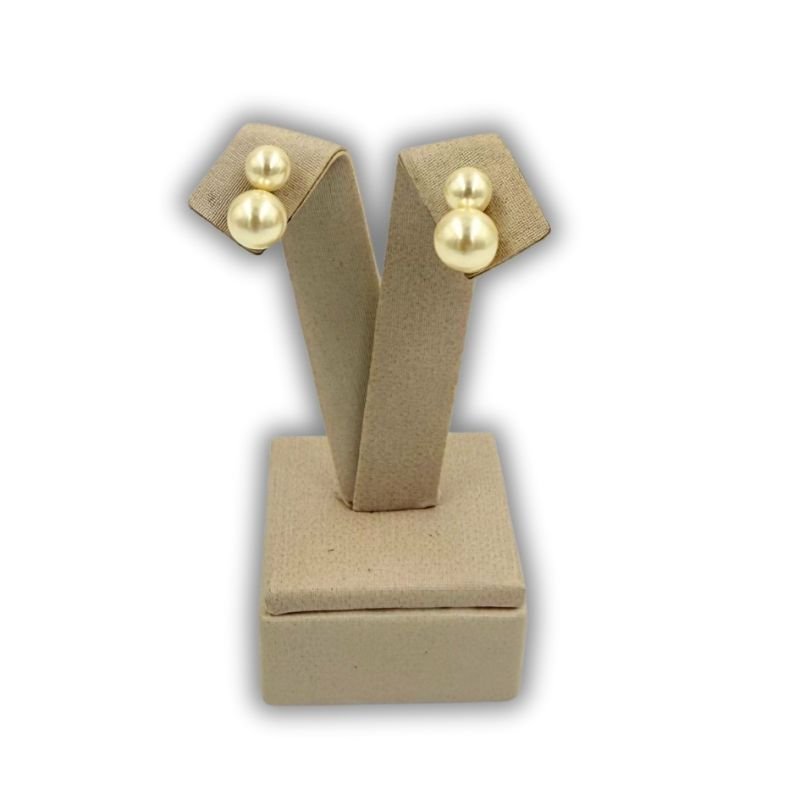 Brinco Dourado com Pérola Dupla