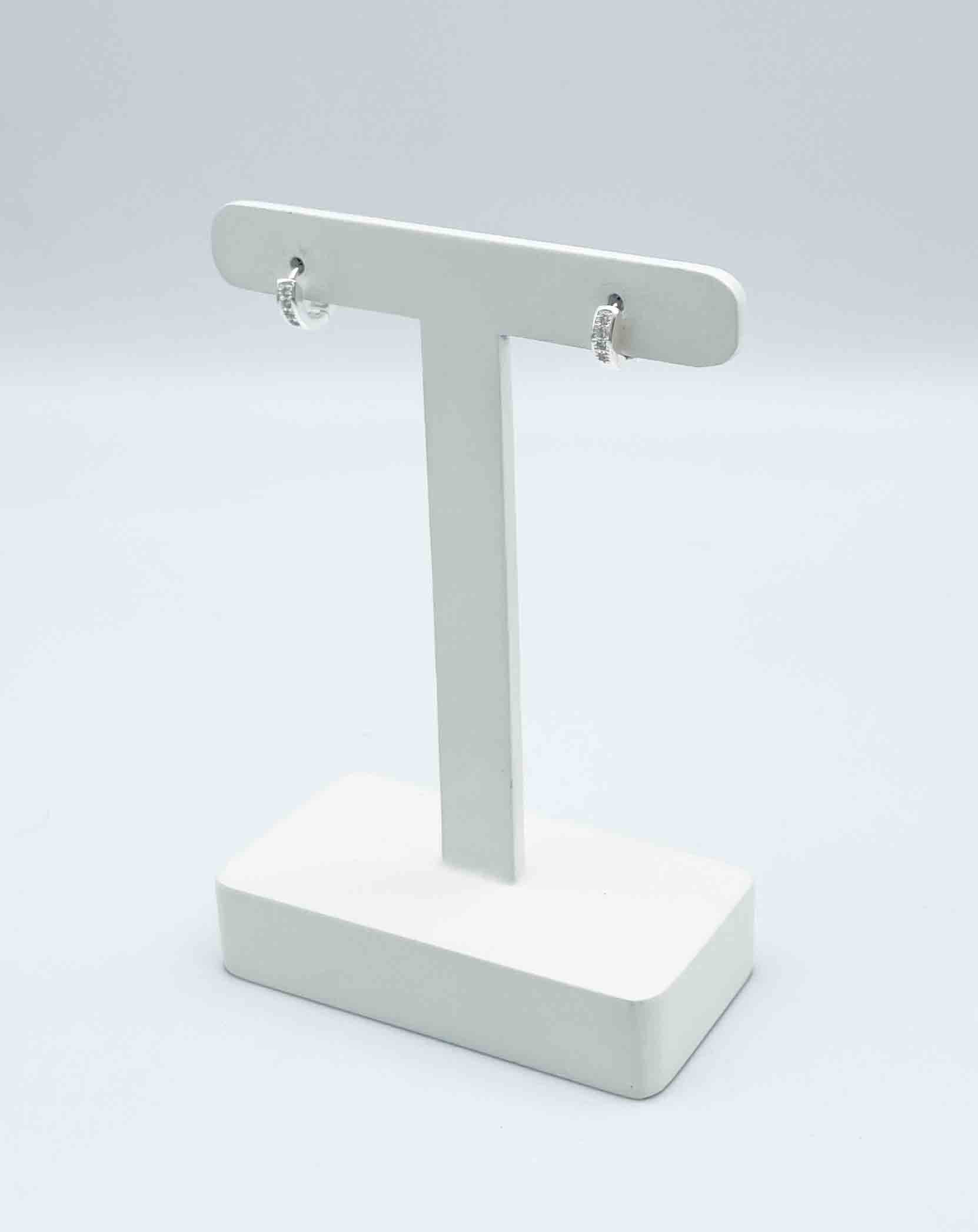 Brinco Prata Argola com Zircônias 5 MM