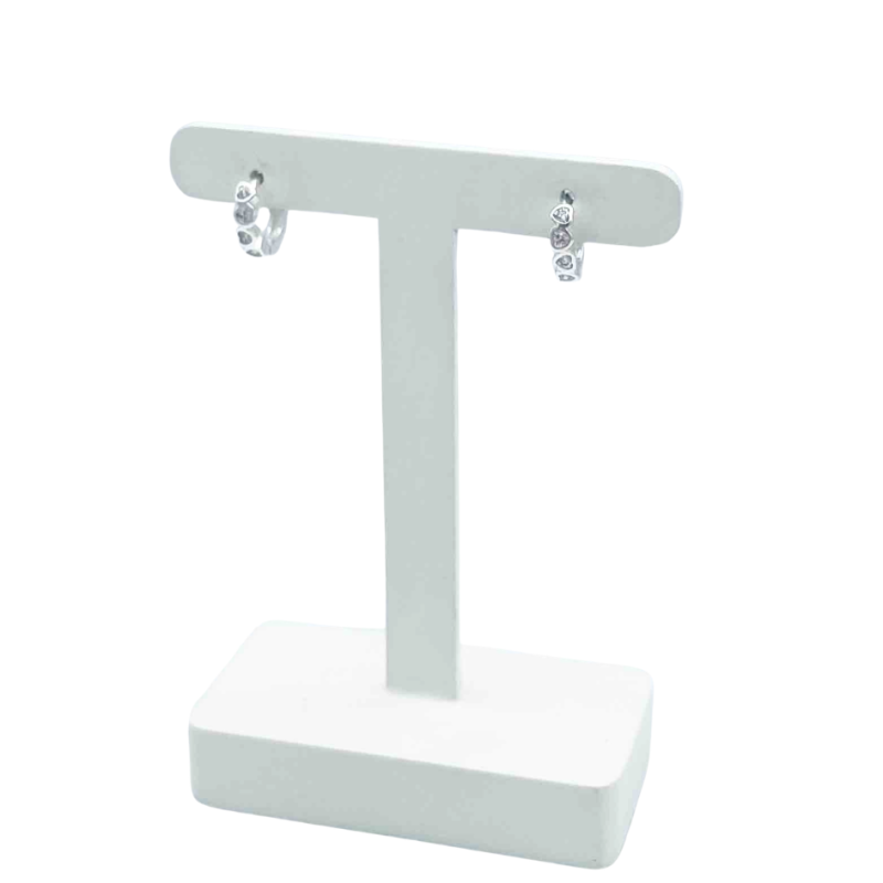 Brinco Prata Argola com Zircônias 7 MM