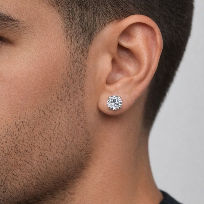 Brinco Prata Ponto de Luz 10 mm