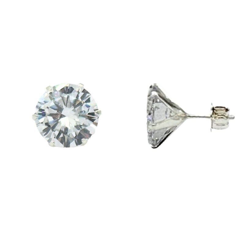 Brinco Prata Ponto de Luz 12 mm