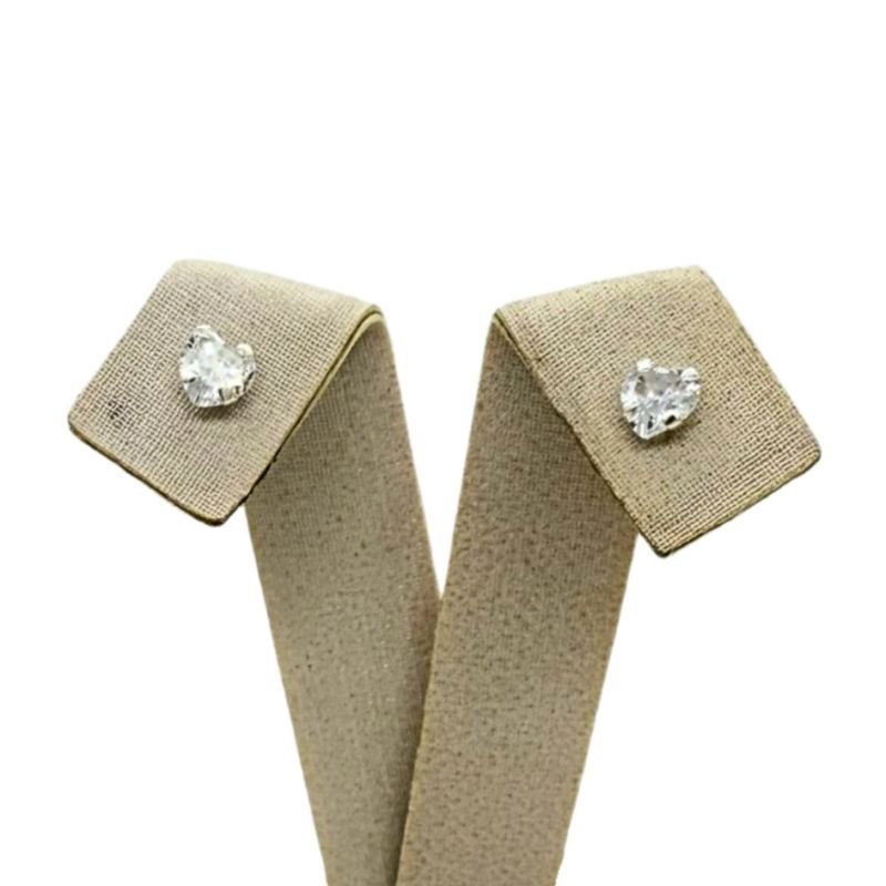 Brinco Prata Ponto de Luz Coração 5 MM