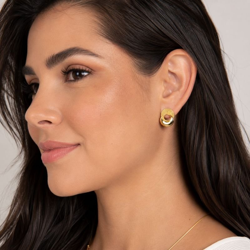 Brincos Dourado Elegance Duo