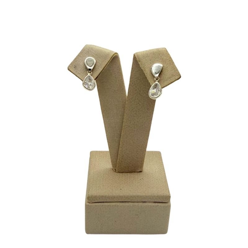 Brincos Prata com Zircônia Gota