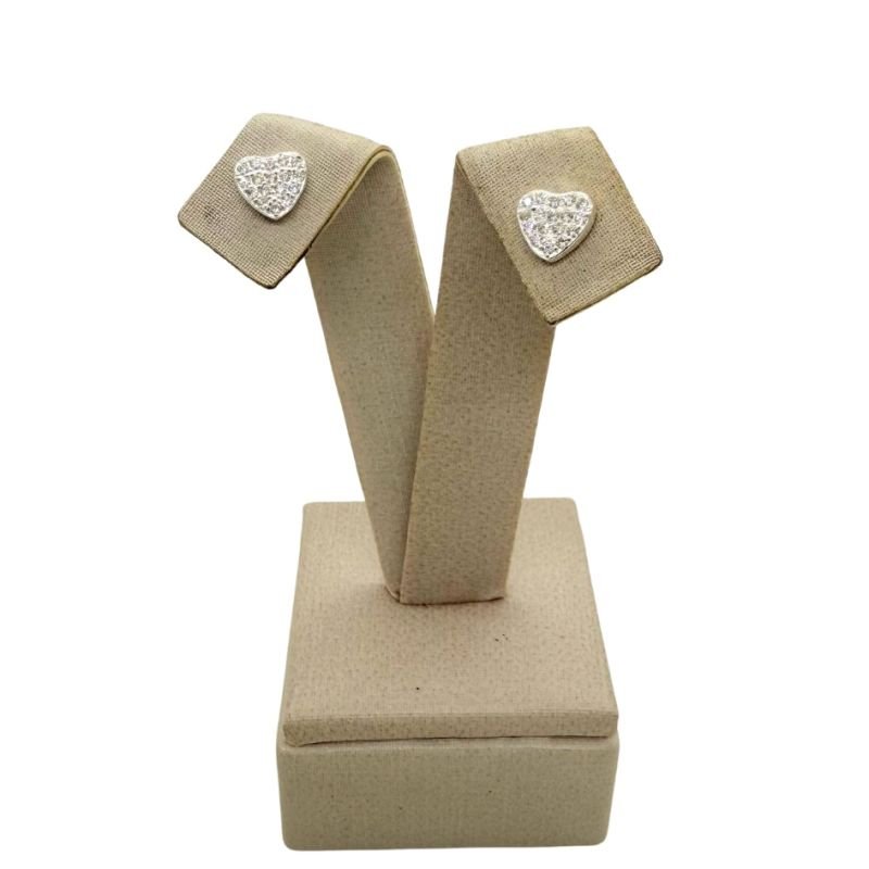 Brincos Prata Coração Microzircônias