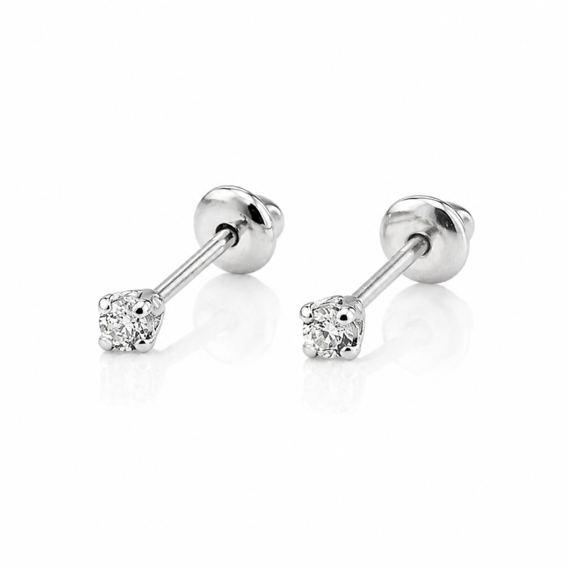 Brincos Prata Ponto de Luz 2 MM Baby
