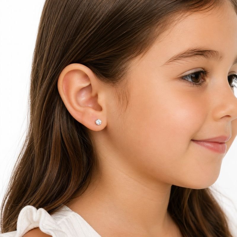Brincos Prata Ponto de Luz 4 MM Baby