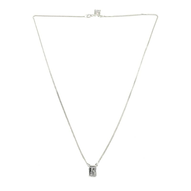 Escapulário Prata com Fecho e Medalhas Sagrado Coração de Jesus e Nossa Senhora do Carmo