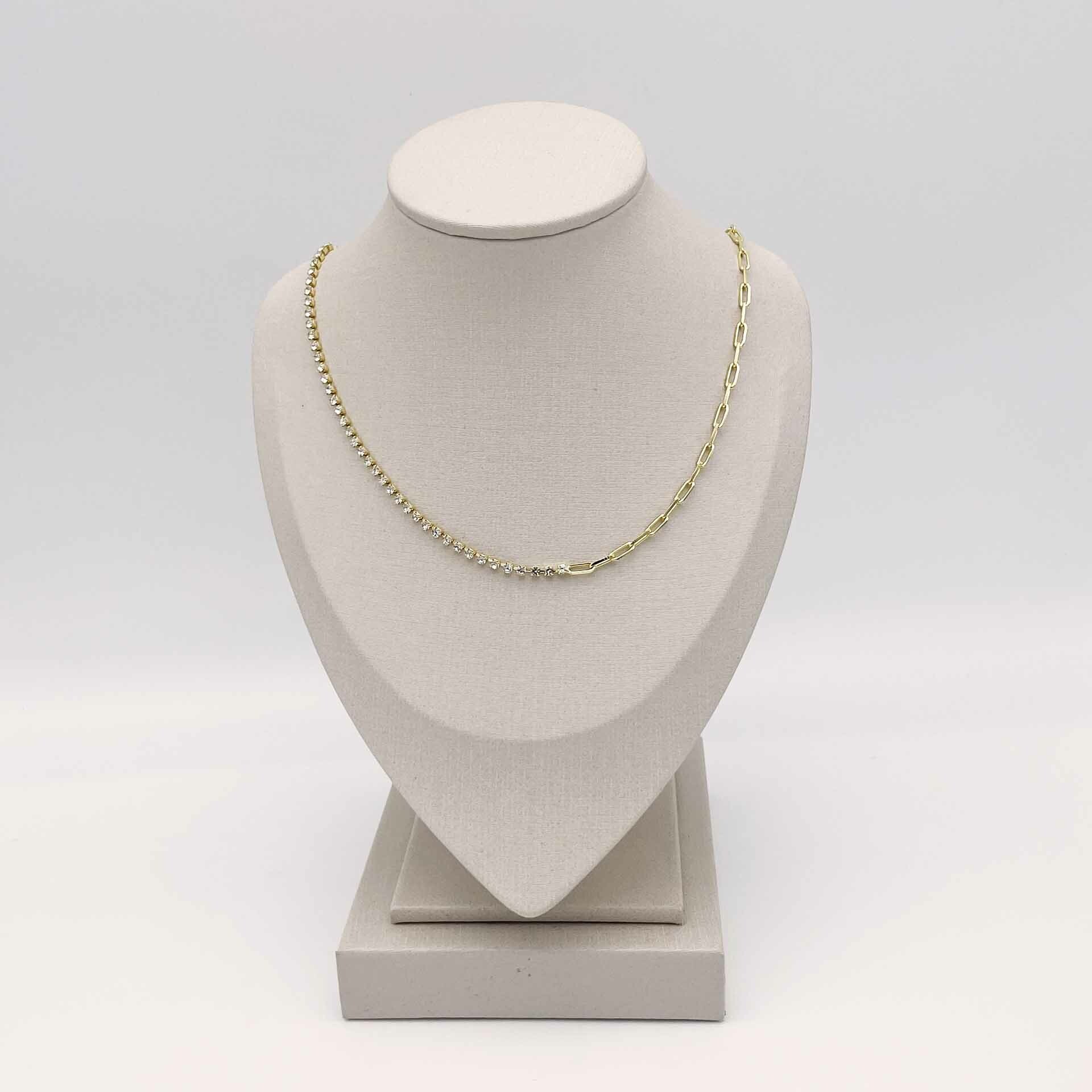 Gargantilha Dourada Chocker Zircônias