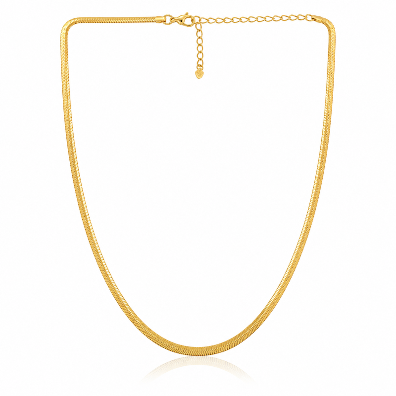 Gargantilha Dourada Flat 45 cm