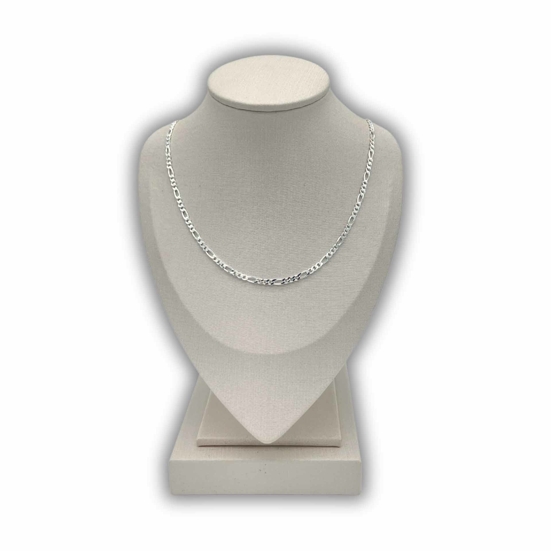 Gargantilha Prata Italiana Fígaro 3x1 3 MM 50 Cm