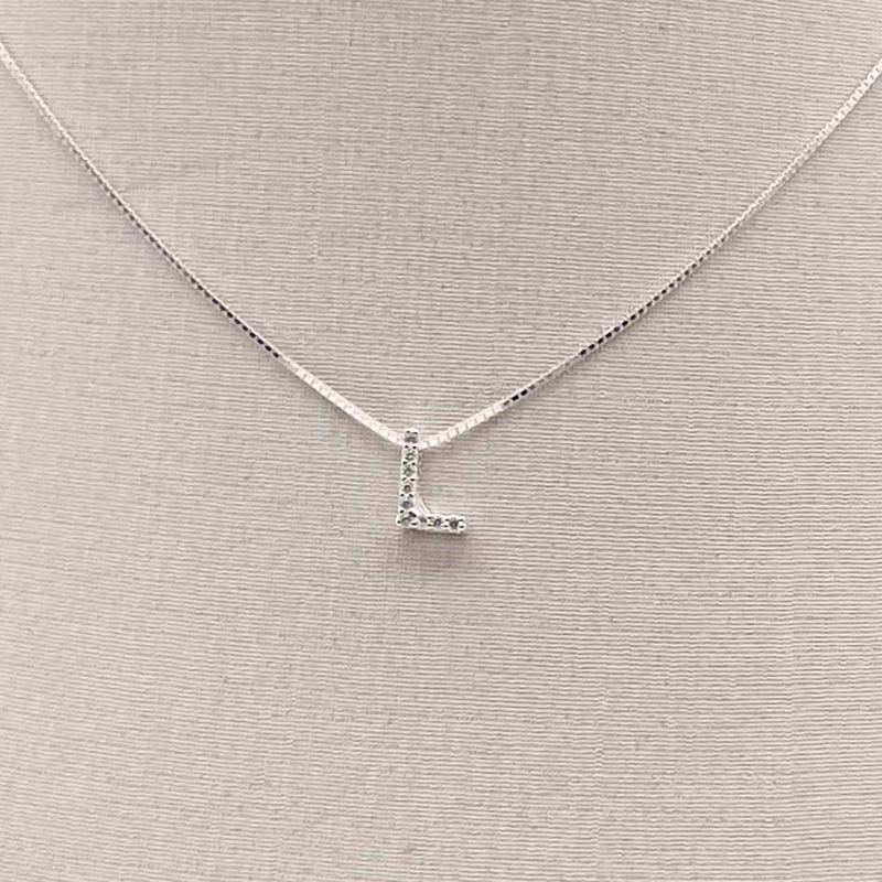 Gargantilha Prata Letras