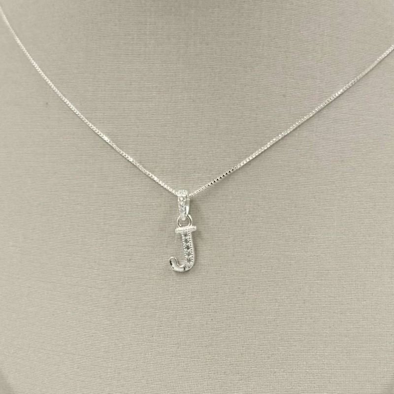 Gargantilha Prata Letras