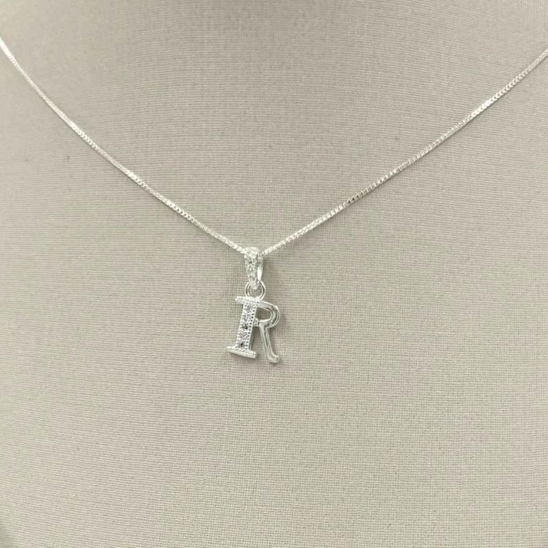 Gargantilha Prata Letras