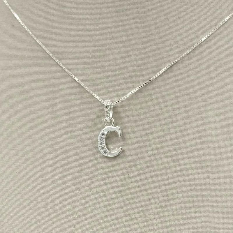 Gargantilha Prata Letras