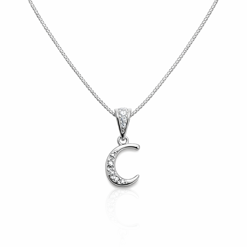 Gargantilha Prata Letras com Zircônias