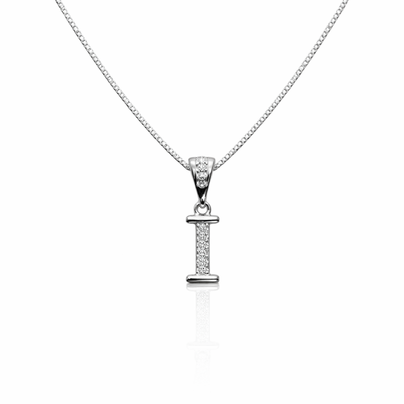 Gargantilha Prata Letras com Zircônias