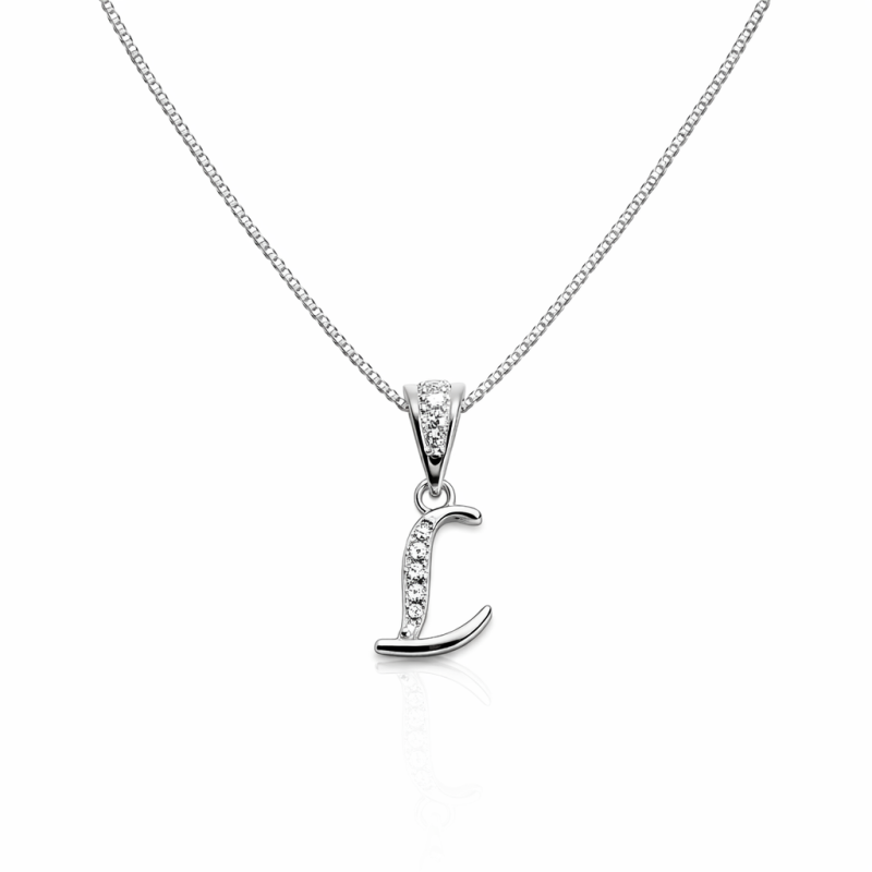 Gargantilha Prata Letras com Zircônias