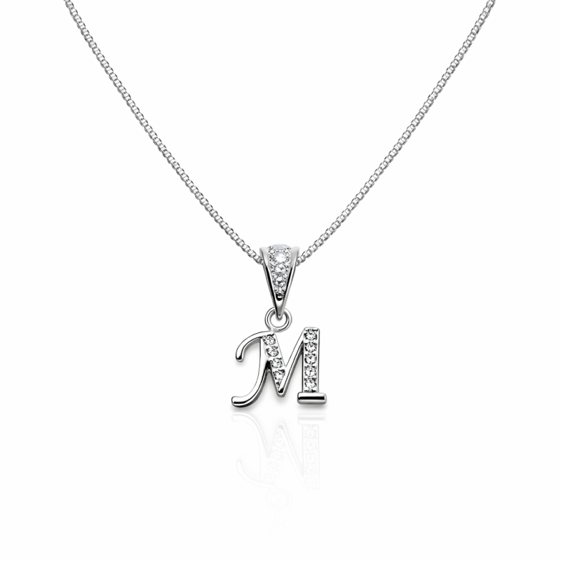 Gargantilha Prata Letras com Zircônias