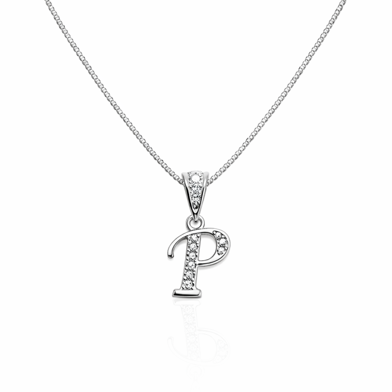 Gargantilha Prata Letras com Zircônias