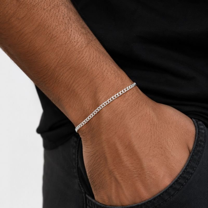 Pulseira Prata Grumet 3 mm